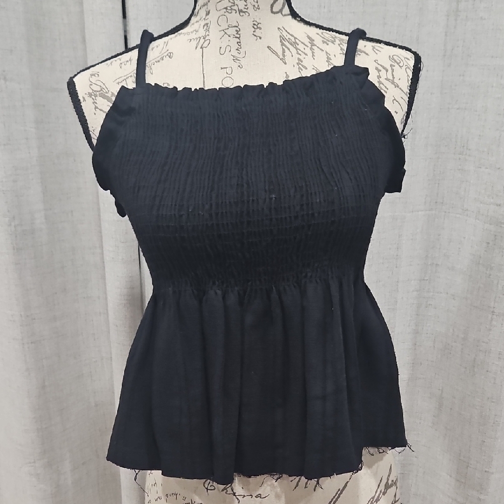 Adorb Chic Black Smocked Camisole Top By McGuire